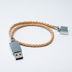 Double Leather USB Bracelet // Bleige (XS)