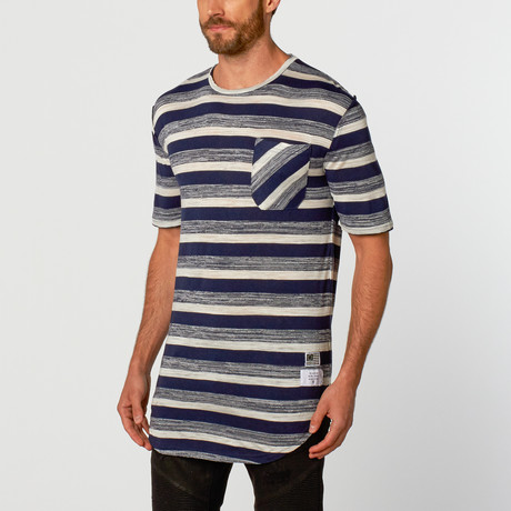 Harbor Elongated Tee // Navy Stripe (XS)