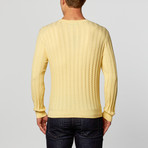 Cashmere Blend Cable Crew Sweater // Ivory (L)