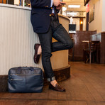Luxe Leather Laptop Briefcase (Navy)