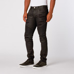 Leroy Waxed Moto Denim Pant // Black (XL)