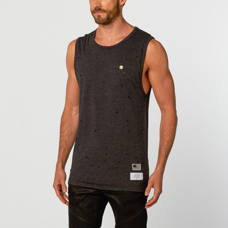 Destroyed Layered Tank // Charcoal (XS)