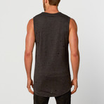 Destroyed Layered Tank // Charcoal (XL)