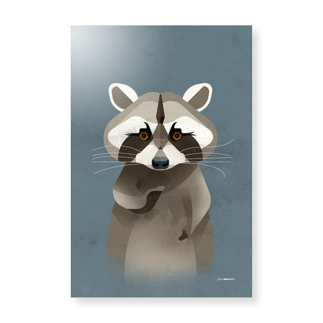 Racoon (16"W x 24"H x 1.5"D // Stretched Canvas)