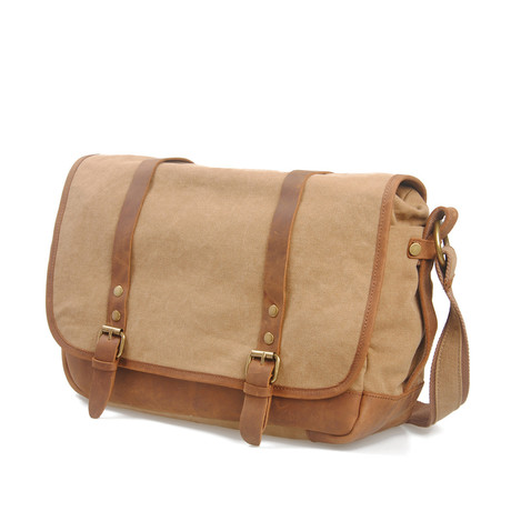 Canvas Messenger Bag // Khaki