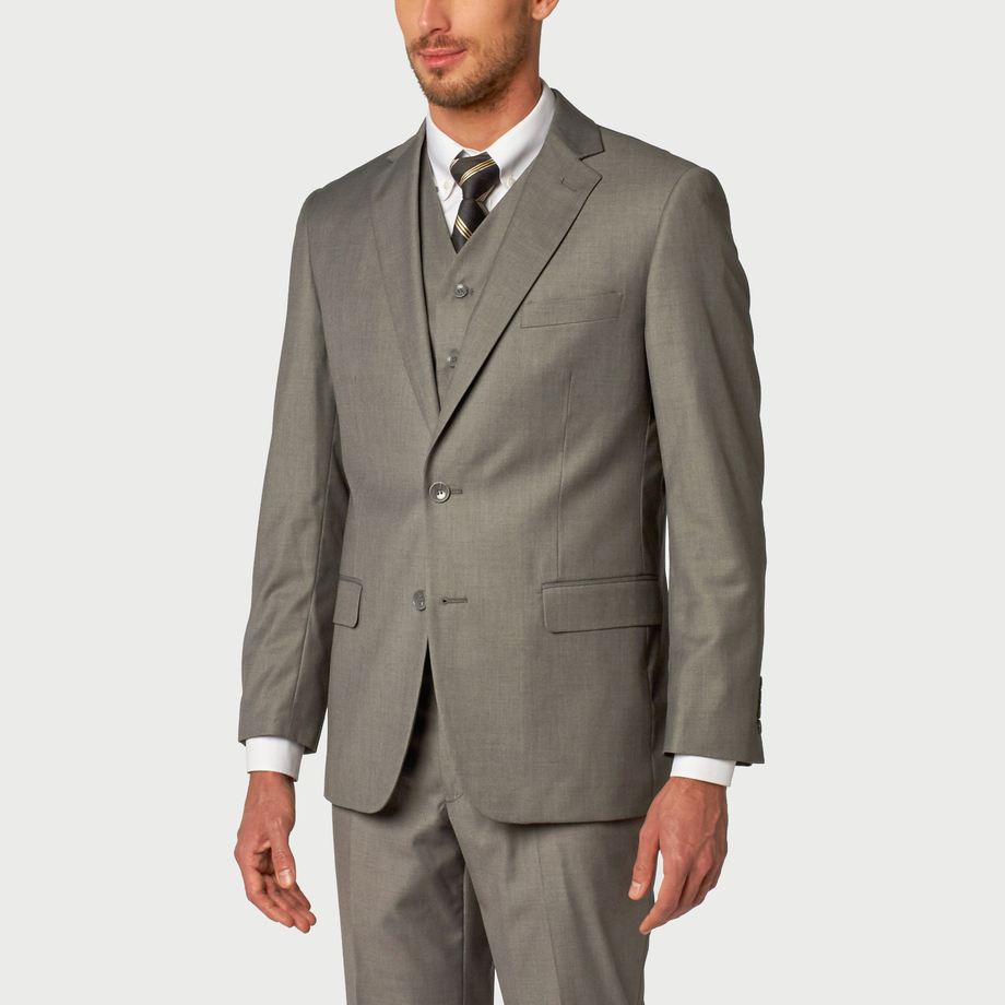 Carlo Lusso Men's 2 button fully lined slim fit Gray suit main image 0