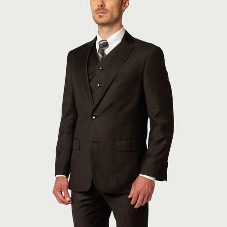 Single Breasted Vested Suit // Black (US: 36S)