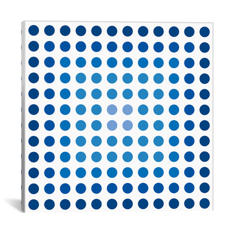 Faded Navy Dots // 5by5collective (18"W x 18"H x 0.75"D)