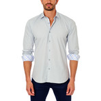 Jared Lang // Plaid Placket Button-Down Shirt // Light Grey (S)