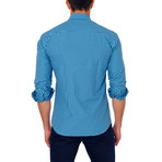 Jared Lang // Small Check Button-Down Shirt // Blue (XL)