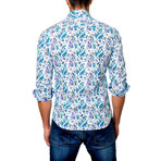 Jared Lang // Paisley Button-Up Shirt // Turquoise (S)