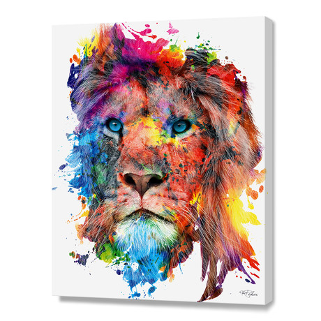 Lion (16"W x 20"H x 1.5"D // Stretched Canvas)