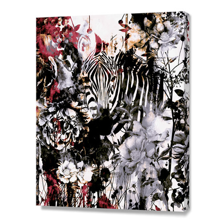 Zebra (16"W x 20"H x 1.5"D // Stretched Canvas)