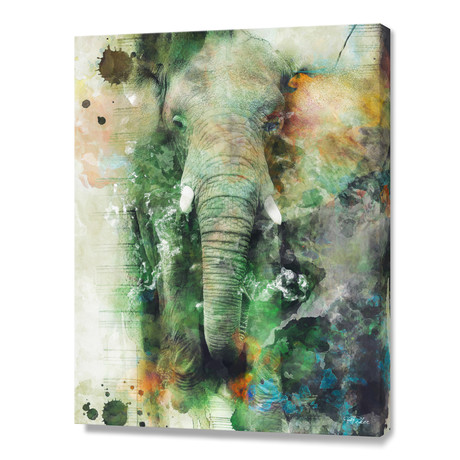 Elephant (16"W x 20"H x 1.5"D // Stretched Canvas)