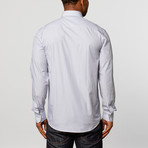 Classic Dress Shirt // Grey + Light Blue Stripe (M)