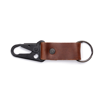 Clip Leather Keychain (Saddle)