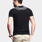 Wings V-Neck Tee // Black (2XL)