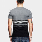 Pattern T-Shirt // Grey + Black (L)