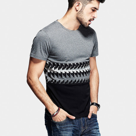 Pattern T-Shirt // Grey + Black (M)