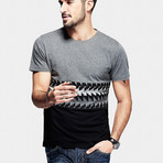 Pattern T-Shirt // Grey + Black (L)