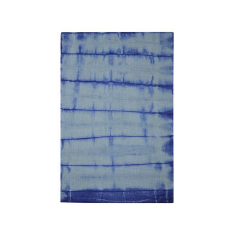 Shibori Japanese Tie Die Hand Tufted // Ink Blue 1 (4' L x 6' H)