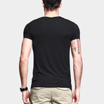 Slight Ribbed Tee // Black (L)