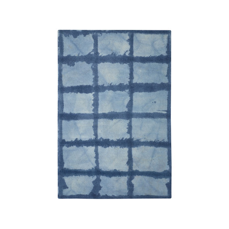 Shibori Japanese Tie Die Hand Tufted // Gray + Silver (4' L x 6' H)