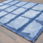 Shibori Japanese Tie Die Hand Tufted // Gray + Silver (4' L x 6' H)