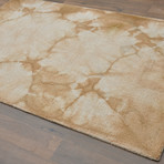 Shibori Japanese Tie Die Hand Tufted (Brown)