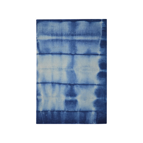 Shibori Japanese Tie Die Hand Tufted (Blue)