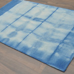 Shibori Japanese Tie Die Hand Tufted (Sea Blue)