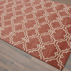 Moroccan Trellis Scroll Tile (Marsala + Rust)