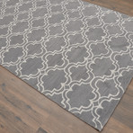 Moroccan Trellis Scroll Tile (Dark Gray)
