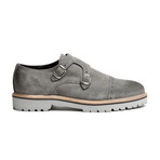 Suede Monk Strap Derby // Grey (Euro: 42)