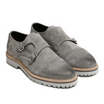 Suede Monk Strap Derby // Grey (Euro: 40)