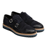 Suede Monk Strap Derby // Navy (Euro: 42)