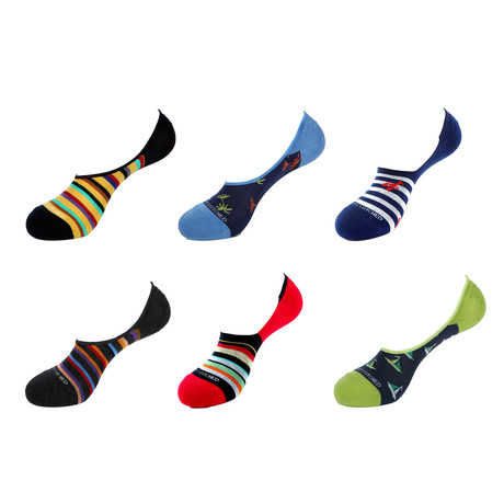 No-Show Sock // Stripes + Sails // Pack of 6