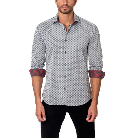 Double Square Button-Up Shirt // Grey (S)