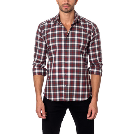 Plaid Button-Up // Maroon (S)