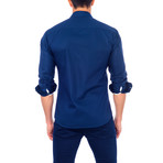 Jared Lang // Textured Button-Up // Navy (S)