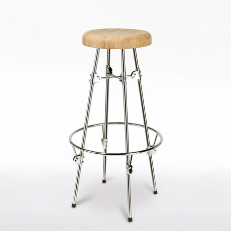 Turing Barstool // Silver + Maple