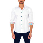 Ninja Star Placket Button-Up Shirt // White (M)