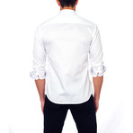 Jared Lang // Plaid Placket Button-Up Shirt // White (XL)