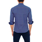 Unsimply Stitched // Office Stripe Button-Up Shirt // Medium Blue (L)