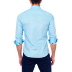Jared Lang // Printed Dress Shirt // Light Blue (S)