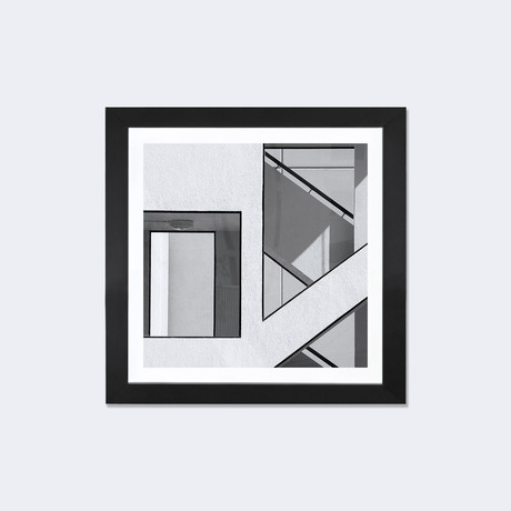 Stairwell Geometry by Jacqueline Hammer // Black Framed (16"W x 16"H x 1"D)