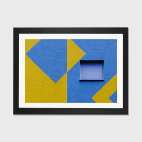 Window To The World Geometry by Karol Vazan // Black Framed (24"W x 16"H x 1"D)