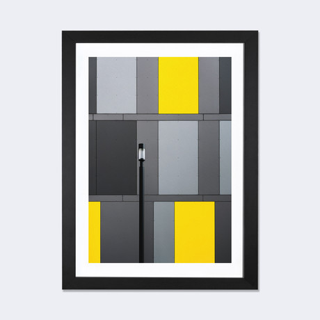 Yellow, Grey And A Lamp by Stefan Krebs // Black Framed (16"W x 24"H x 1"D)