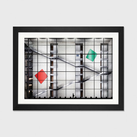 Red > Green by Herve Loire // Black Framed (24"W x 16"H x 1"D)