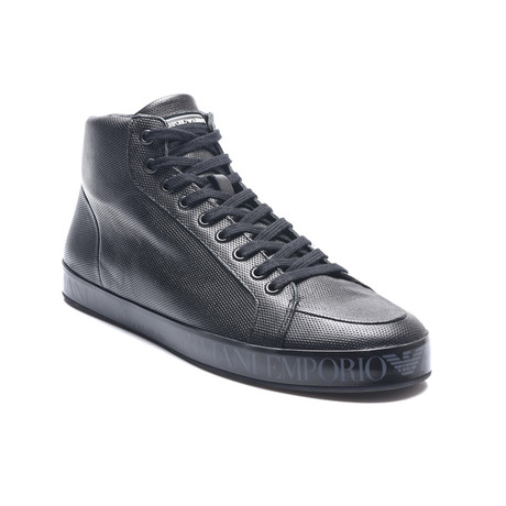 Perforated High Top Sneaker // Black (US: 5)